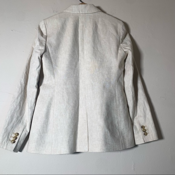 J.crew oatmeal beige cream linen cotton mix classic blazer one button NWT sz 6 - Picture 6 of 11